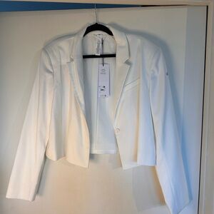 NWT ALO Yoga Women's White Cropped Blazer